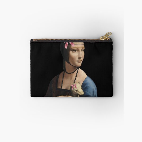 Item preview, Coquette Lady with an Ermine - Da Vinci Art Parody with Pink Bows designed and sold by Open Canvas.