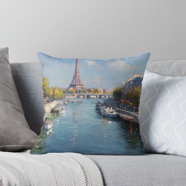 Item preview, Eiffel Tower View from the River with Parisian Boats designed and sold by daila70.
