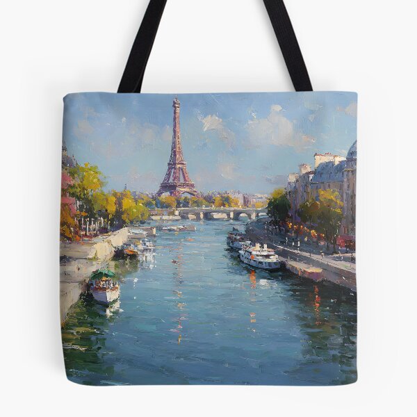 Item preview, Eiffel Tower View from the River with Parisian Boats designed and sold by daila70.
