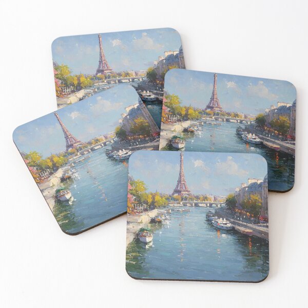 Item preview, Eiffel Tower View from the River with Parisian Boats designed and sold by daila70.