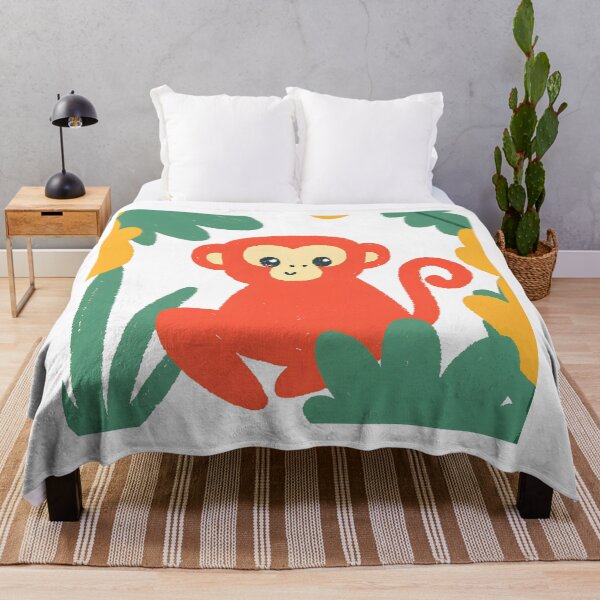 Item preview, Cute Monkey Illustration – Playful Nursery Jungle Animal Art designed and sold by parspresents.