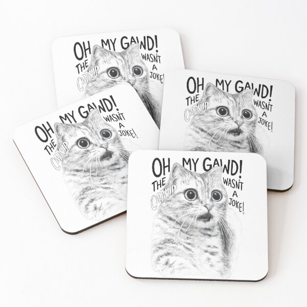 Item preview, Funny Shocked Cat Meme – Oh My Gawd The Catnip Wasn’t a Joke – Viral Black & White Cat Art designed and sold by SpainDesign77.