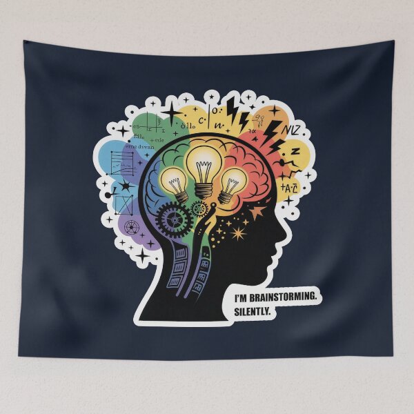Item preview, I’m Brainstorming. Silently. – Quiet Genius & Creative Mind Illustration designed and sold by WatchesAndMore.