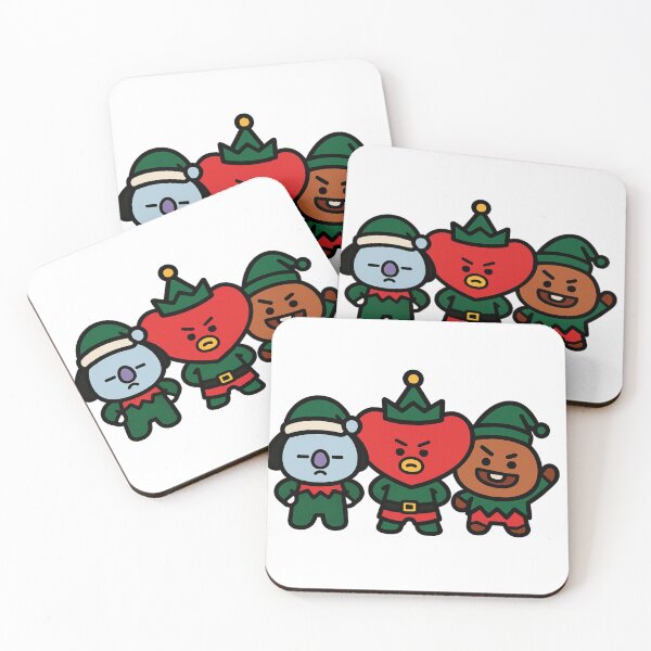 Item preview, BT21 Christmas Bts tata, koya and shooky — Cute BT21 Parody Sticker designed and sold by Crazy-universe.