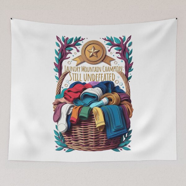 Item preview, Laundry Mountain Champion Tee | Still Undefeated Funny Mom Chore Shirt designed and sold by YMLux.