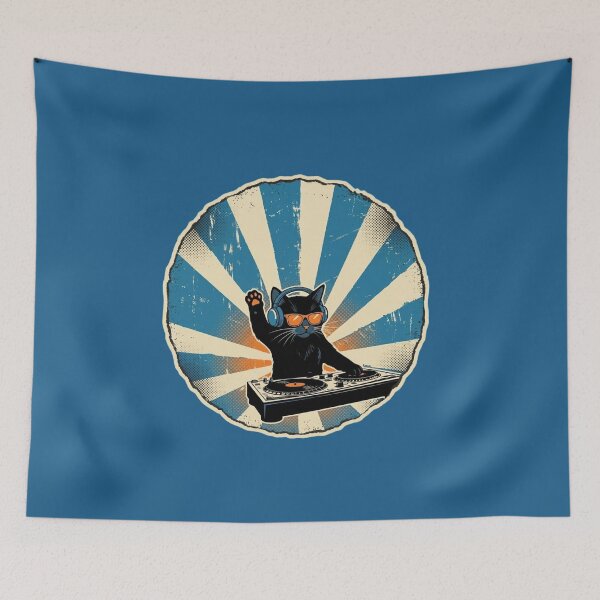 Item preview, Retro DJ Cat Music Party Mix designed and sold by MJO80.