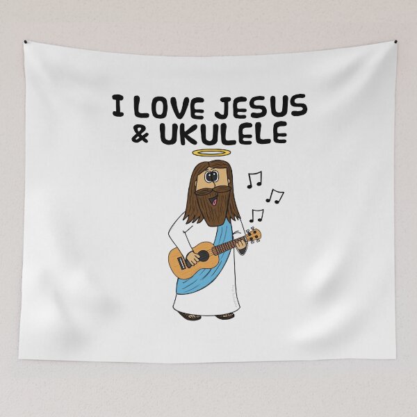 Item preview, I Love Jesus and Ukulele, Christian Ukulelist Church Funny designed and sold by doodlerob.