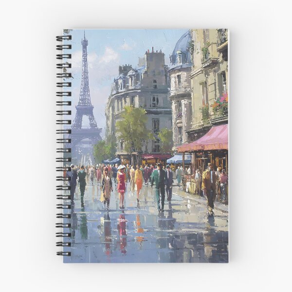 Item preview, Lively Paris Street with Eiffel Tower in the Background designed and sold by daila70.