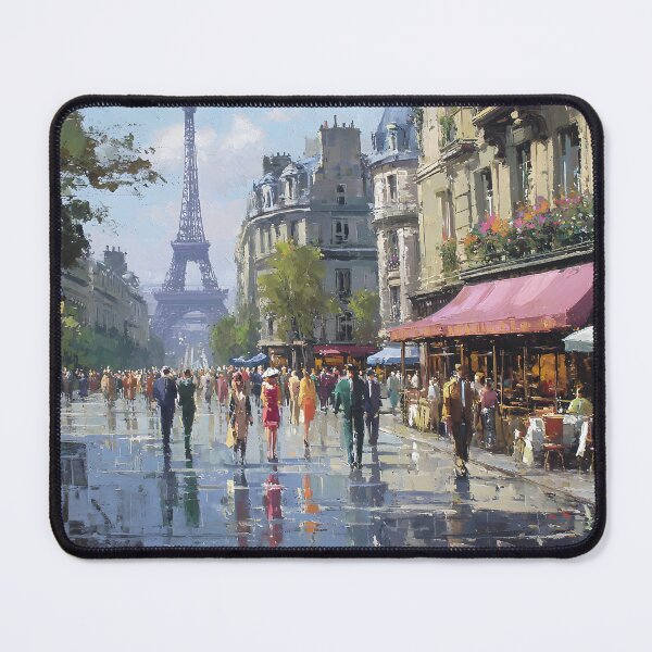 Item preview, Lively Paris Street with Eiffel Tower in the Background designed and sold by daila70.