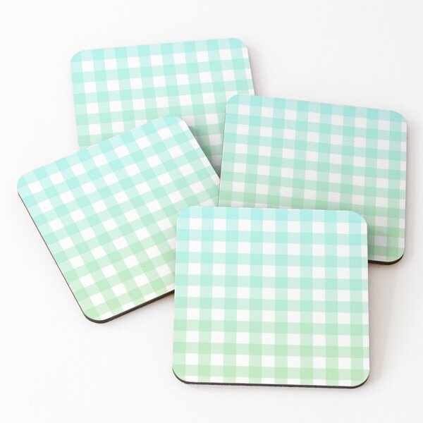 Item preview, blue and green gingham gradient pattern designed and sold by casserolestan.
