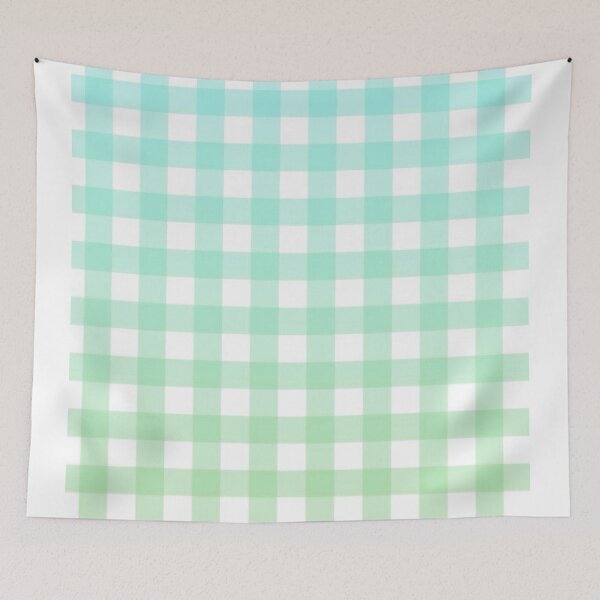Item preview, blue and green gingham gradient pattern designed and sold by casserolestan.
