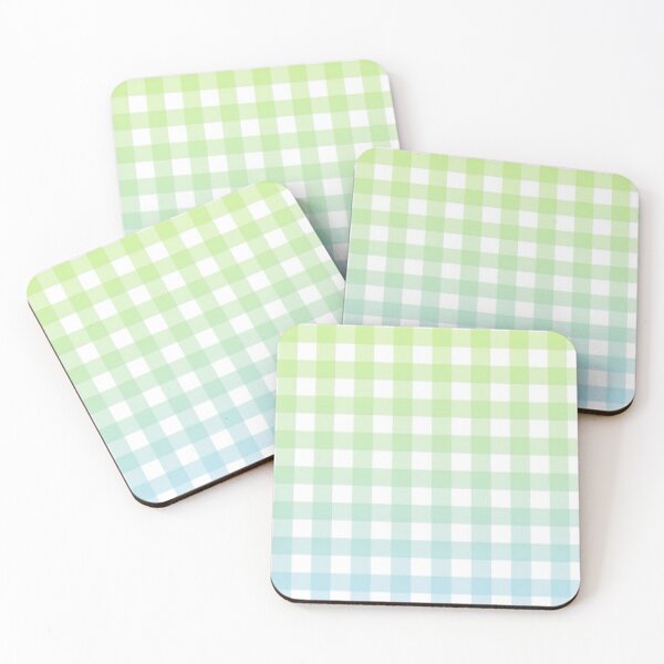 Item preview, green and blue gingham gradient pattern designed and sold by casserolestan.
