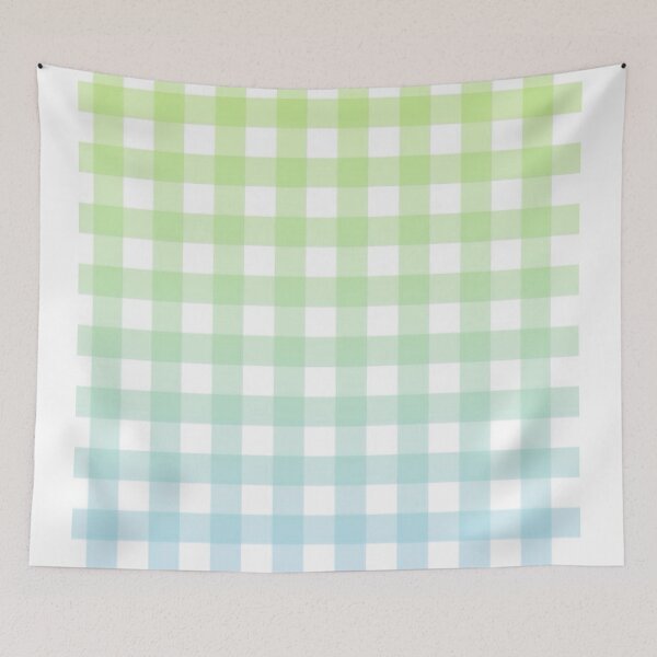 Item preview, green and blue gingham gradient pattern designed and sold by casserolestan.