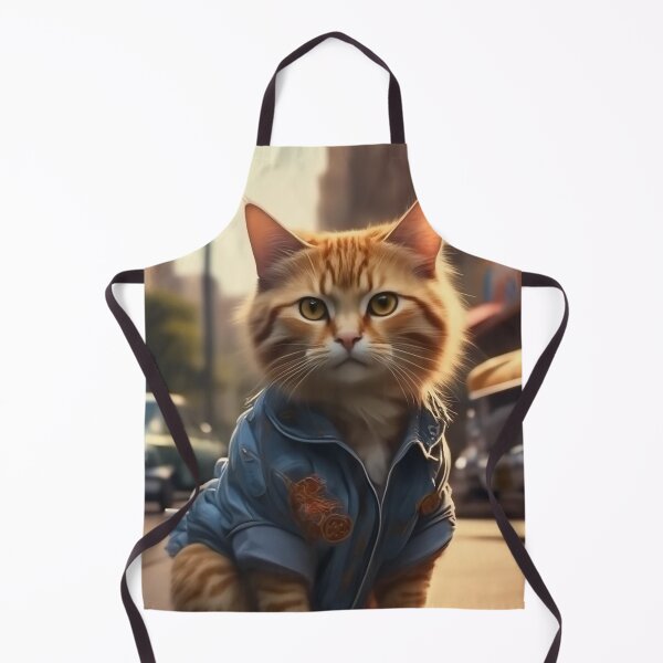 Item preview, Urban Street Cat in Blue Jacket – Cinematic City Cat Illustration designed and sold by Articooler.