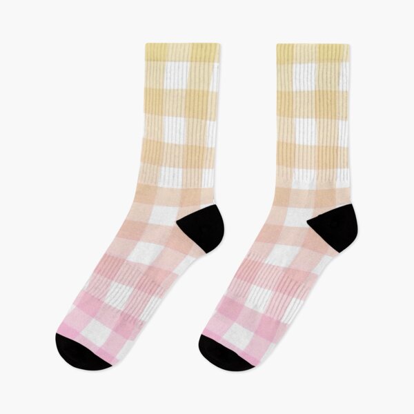 Item preview, yellow and pink gingham gradient pattern designed and sold by casserolestan.