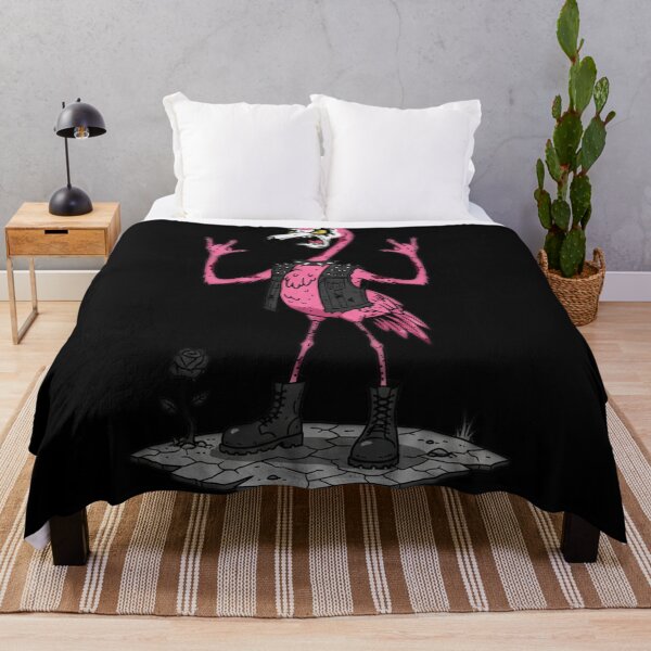 Item preview, Rock Flamingo With Victory Gesture Dark Cute Art designed and sold by RebellDancer.
