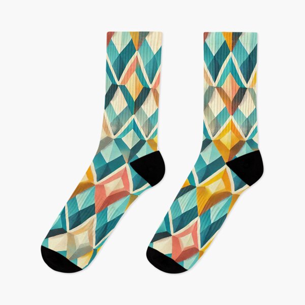 Item preview, Summer Harlequin Diamond Pattern Bright Geometric Art Print designed and sold by PinUpPizzazz.