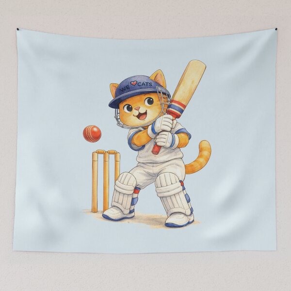 Item preview, Watercolor Pro Cricket Cat Champion! designed and sold by WeLoveCatss.