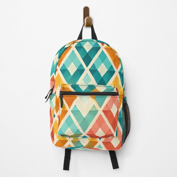 Item preview, Summer Harlequin Diamond Pattern Bright Geometric Art Print designed and sold by PinUpPizzazz.