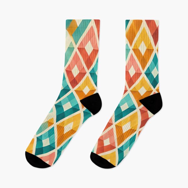 Item preview, Summer Harlequin Diamond Pattern Bright Geometric Art Print designed and sold by PinUpPizzazz.