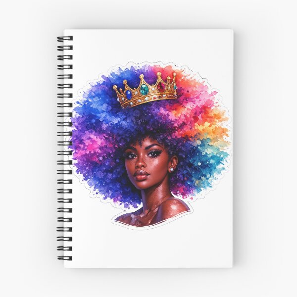 Item preview, Cosmic Crown Big Natural Afro Queen Realistic Sticker designed and sold by ARTCREATESHOP.