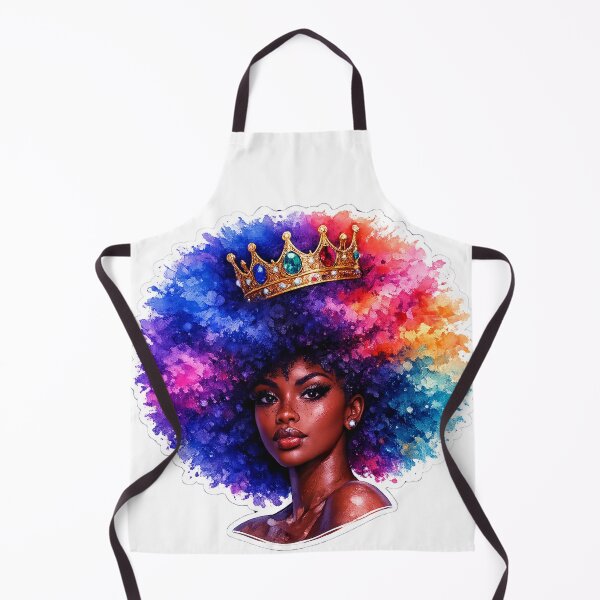 Item preview, Cosmic Crown Big Natural Afro Queen Realistic Sticker designed and sold by ARTCREATESHOP.