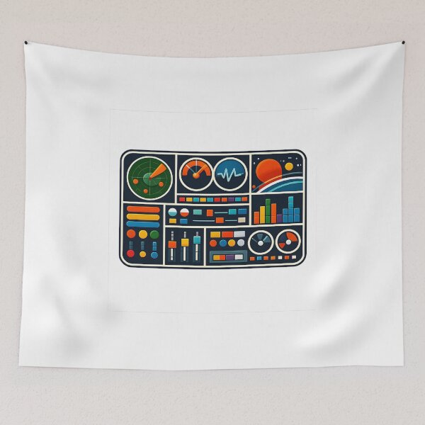 Item preview, Retro Sci-Fi Interface Panel designed and sold by KawaiiOrbit.