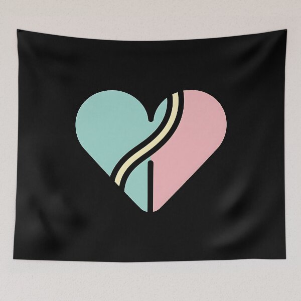 Item preview, Minimalist Segmented Pastel Heart with Path Illustration designed and sold by Silent Watch Threads..
