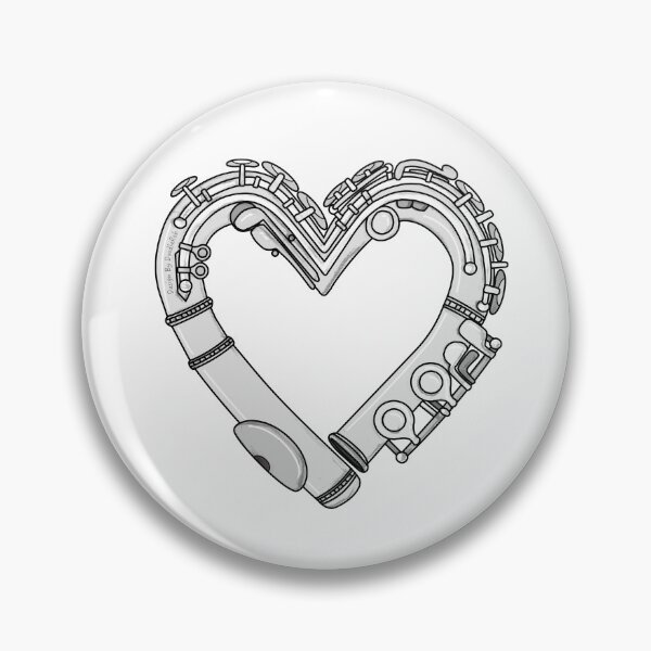 Item preview, Flute Heart, Flutist Woodwind Musician Valentines designed and sold by doodlerob.