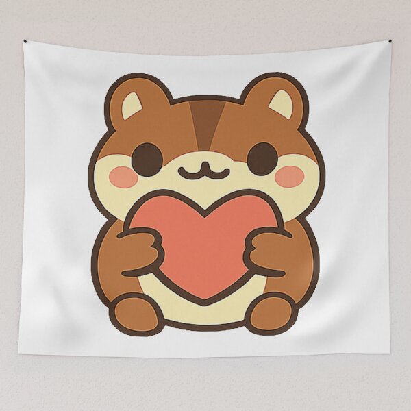 Item preview, Gentle Heart and Quiet Strength, Squirrel Holding a Heart Symbolic Illustration designed and sold by Ach&Koor.