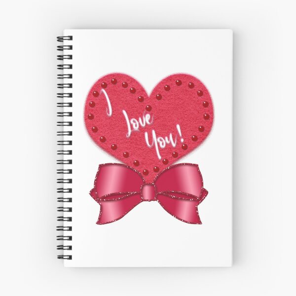 Item preview, Felt Look Heart I Love You Satin Bow With Glitter designed and sold by CheriesArt.