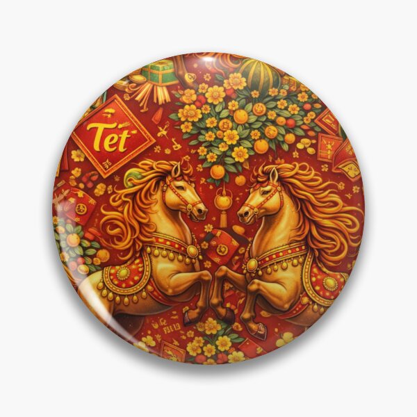Item preview, 2026 Năm Giáp Ngọ Pattern – Vietnamese Tết Horse Seamless designed and sold by PunchDrop.