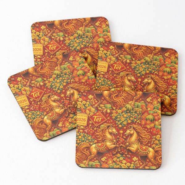 Item preview, 2026 Năm Giáp Ngọ Pattern – Vietnamese Tết Horse Seamless designed and sold by PunchDrop.