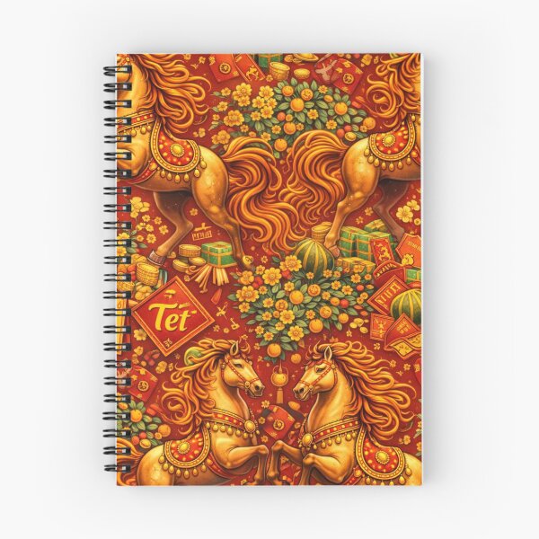 Item preview, 2026 Năm Giáp Ngọ Pattern – Vietnamese Tết Horse Seamless designed and sold by PunchDrop.
