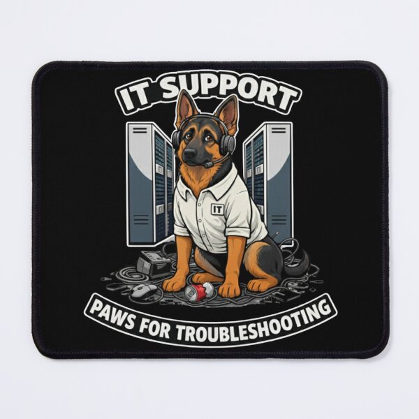 Item preview, German Shepherd IT Support Shirt - Paws for Troubleshooting Funny Tech Dog Gift designed and sold by Pulse & Paws | Pop Culture Tees and Stickers.
