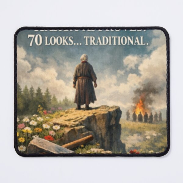 Item preview, 70 Is Ceremonial – Dark Folk Horror Birthday Card | Floral Cliff Humor Art Midsommar 70th birthday designed and sold by The Yawning Grave .