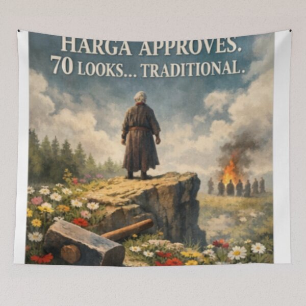 Item preview, 70 Is Ceremonial – Dark Folk Horror Birthday Card | Floral Cliff Humor Art Midsommar 70th birthday  designed and sold by The Yawning Grave .