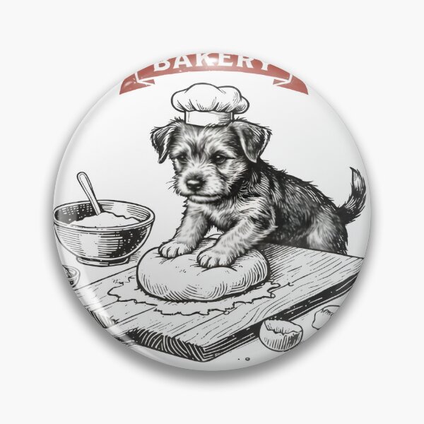Artikelvorschau, Puppy Paw-tisserie – Vintage-Illustration einer Hundebäckerei entworfen und verkauft von Taha Art Designs.