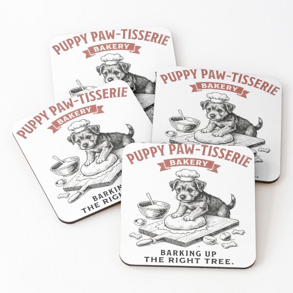 Item preview, Puppy Paw-tisserie – Vintage Dog Chef Bakery Illustration designed and sold by Taha Art Designs.
