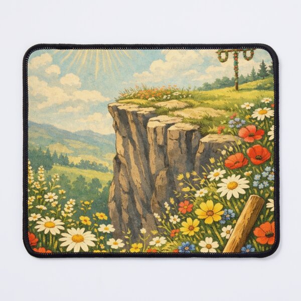 Item preview, Midsommar Ceremonial Cliff – Dark Folk Horror Floral Landscape Art designed and sold by The Yawning Grave .