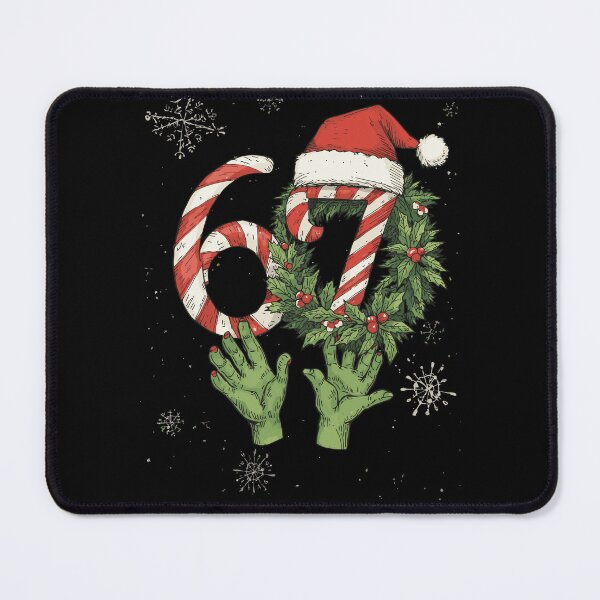 Item preview, Realistic 67 Christmas Meme T-Shirt - Grinch Hands Candy Cane 67 Tee designed and sold by NovaDoodle Art Studio.