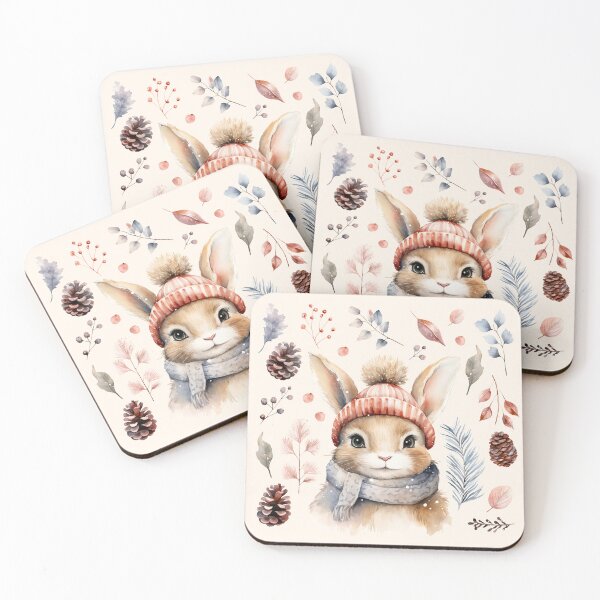 Item preview, Peachy Bunny Winter Wonderland designed and sold by EmeraldSunInspo.