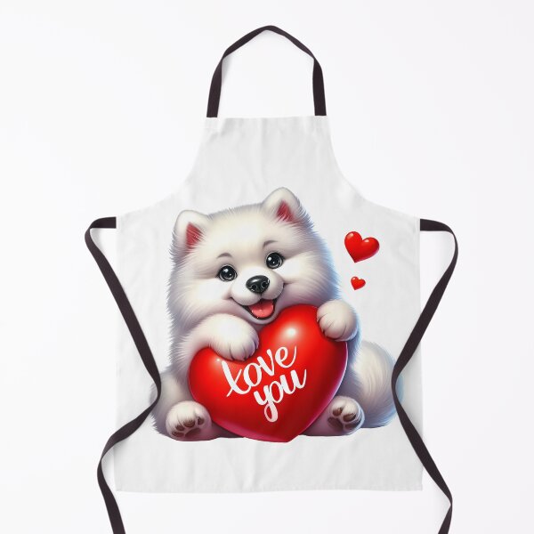 Item preview, Valentine Samoyed Dog Love You - Cute White Puppy Heart designed and sold by FuzionRaptor.