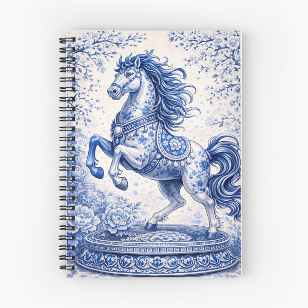 Item preview, Blue Porcelain Horse – Chinese Zodiac Delftware Art designed and sold by PunchDrop.