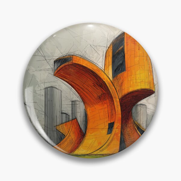 Item preview, Innovative Urban Architecture with Sweeping Curves and Bold Orange Geometry designed and sold by OlfactoART Studio.