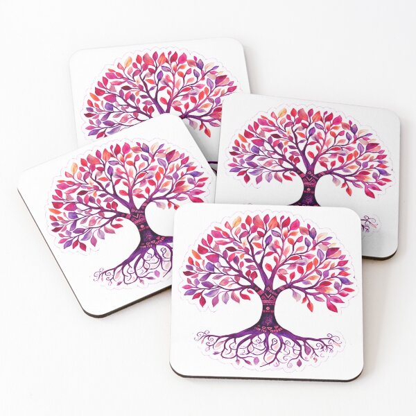 Item preview, Eternal Harmony – Tree of Life Watercolor Mandala in Autumn Fire designed and sold by ARTCREATESHOP.