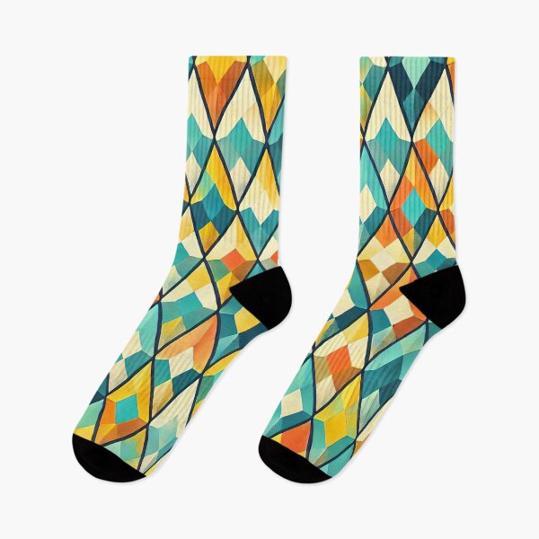 Item preview, Summer Harlequin Diamond Pattern Bright Geometric Art Print designed and sold by PinUpPizzazz.
