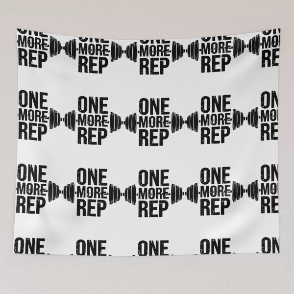Item preview, One More Rep Hardcore Gym Motivation Typography Art designed and sold by Mido tee art shop.