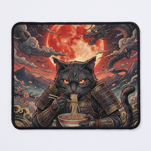 Item preview, Battleborn Dragon Cat Ramen - Red Eclipse Dark Japanese Art designed and sold by KaryaVisionSTR.