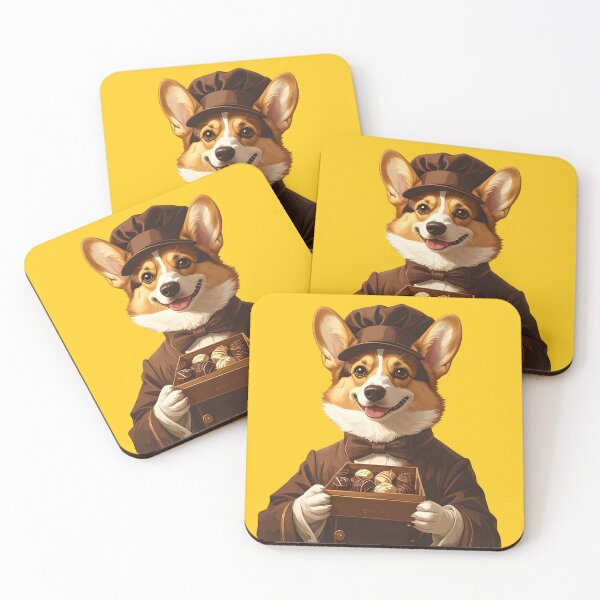 Item preview, Elegant Chocolatier Corgi Dog designed and sold by PawJoyParents.